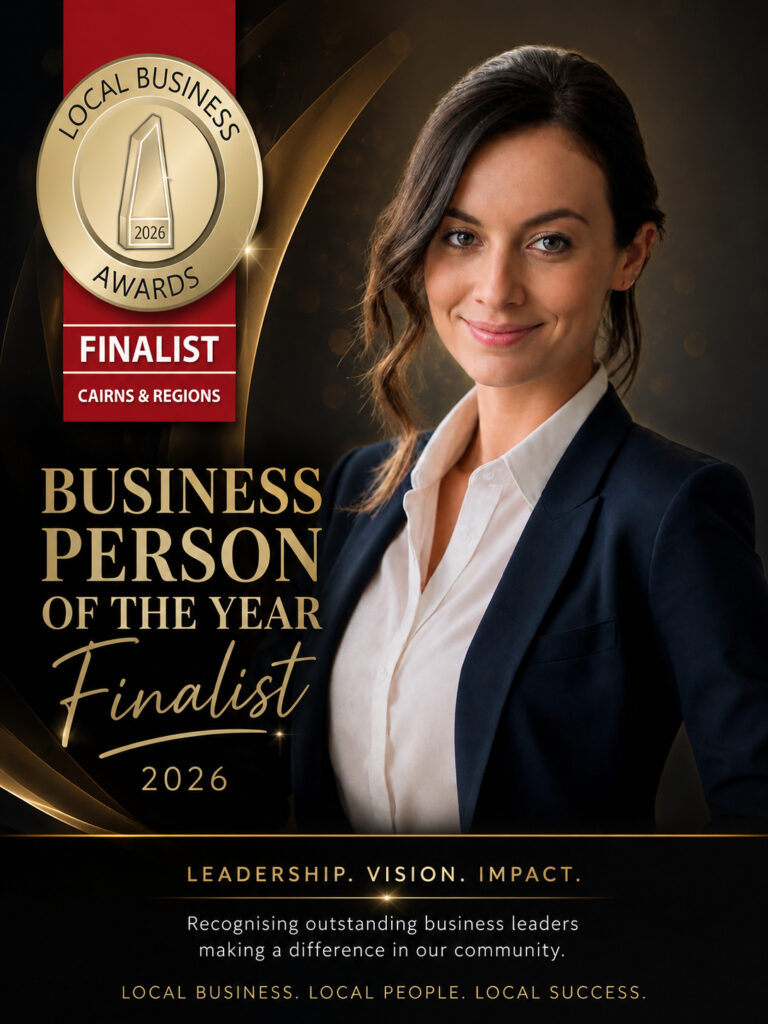 Katie Adams, Practice Director of Adams United Lawyers, recognised as a 2026 Outstanding Legal Services Finalist by Precedent Productions for the Cairns Region.